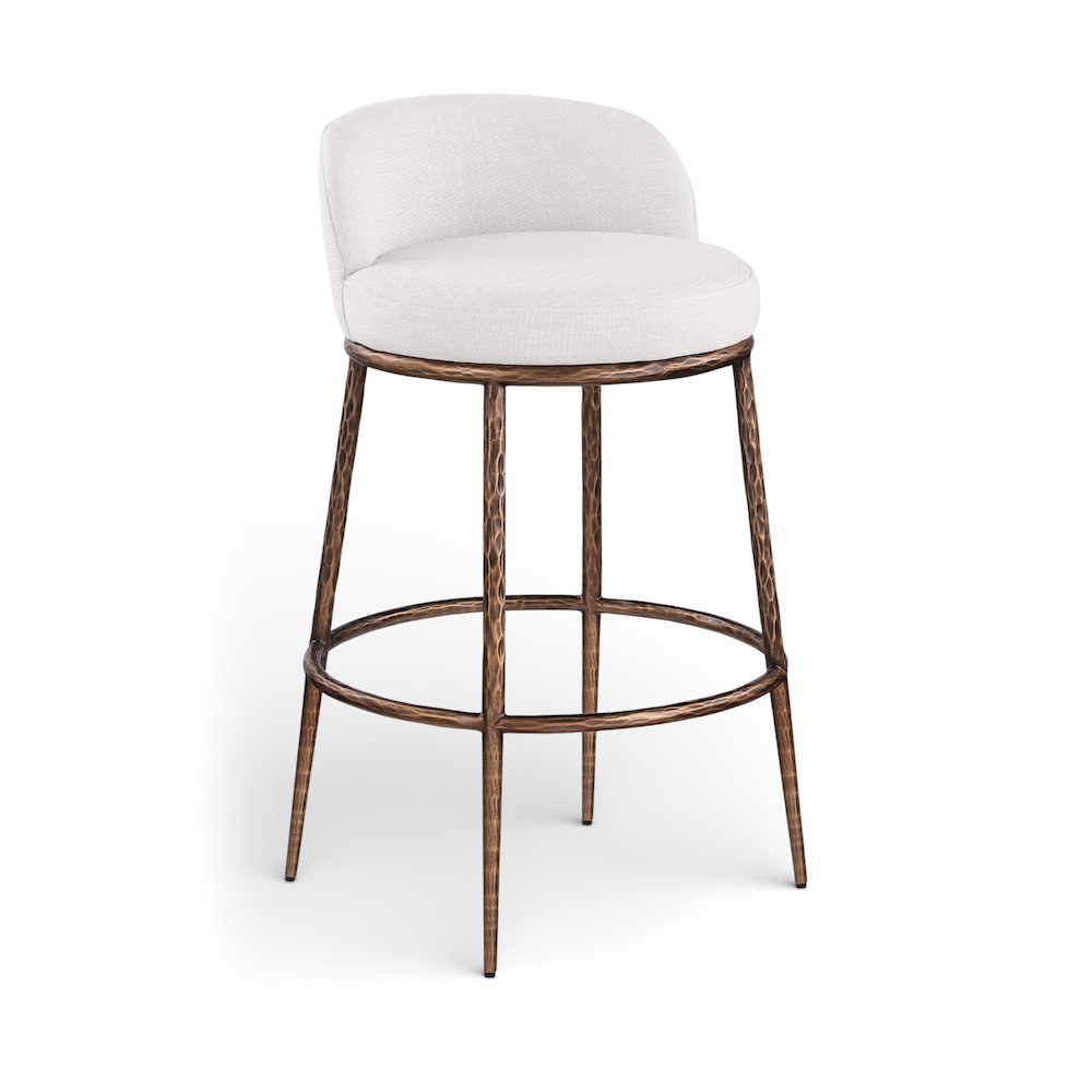 Ferro Cream Performance Fabric Upholstered Bar Stool. Picture 1