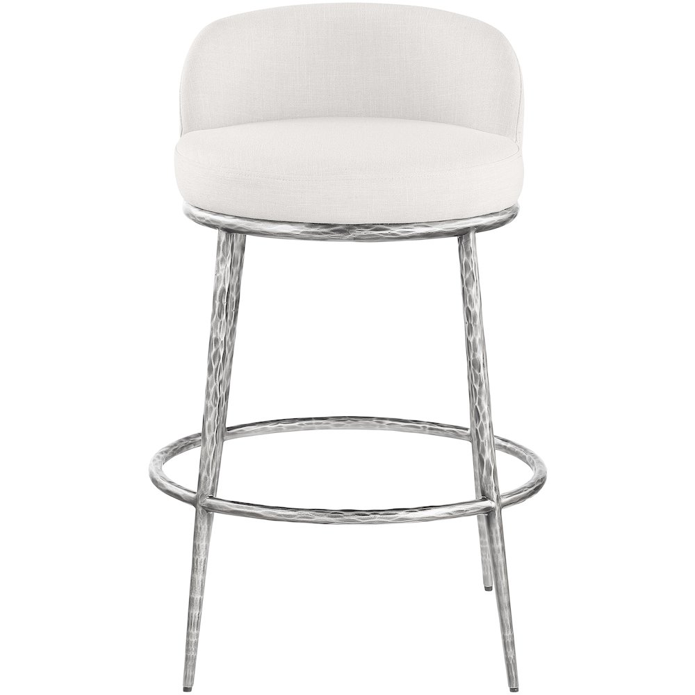 Ferro Cream Performance Fabric Upholstered Bar Stool. Picture 3