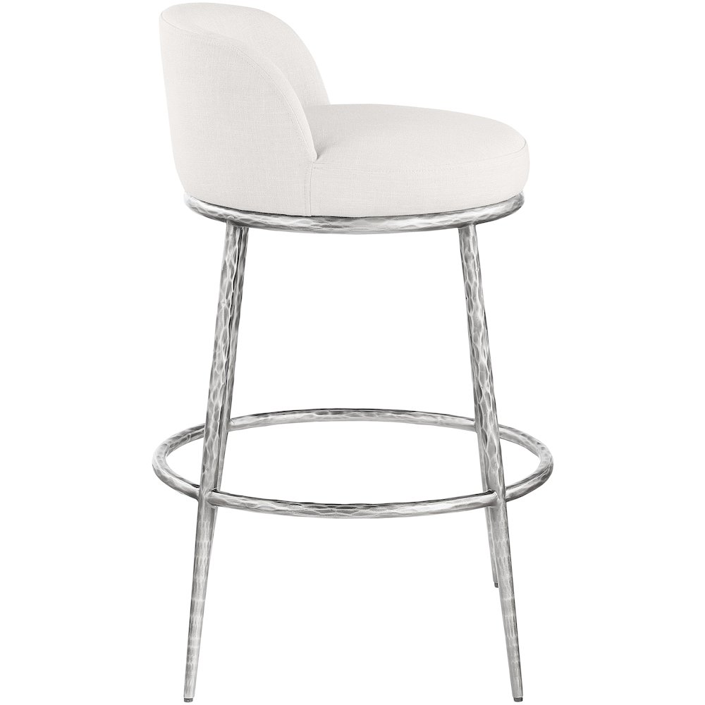 Ferro Cream Performance Fabric Upholstered Bar Stool. Picture 4