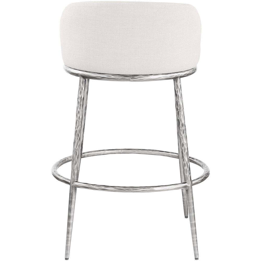 Ferro Cream Performance Fabric Upholstered Bar Stool. Picture 5