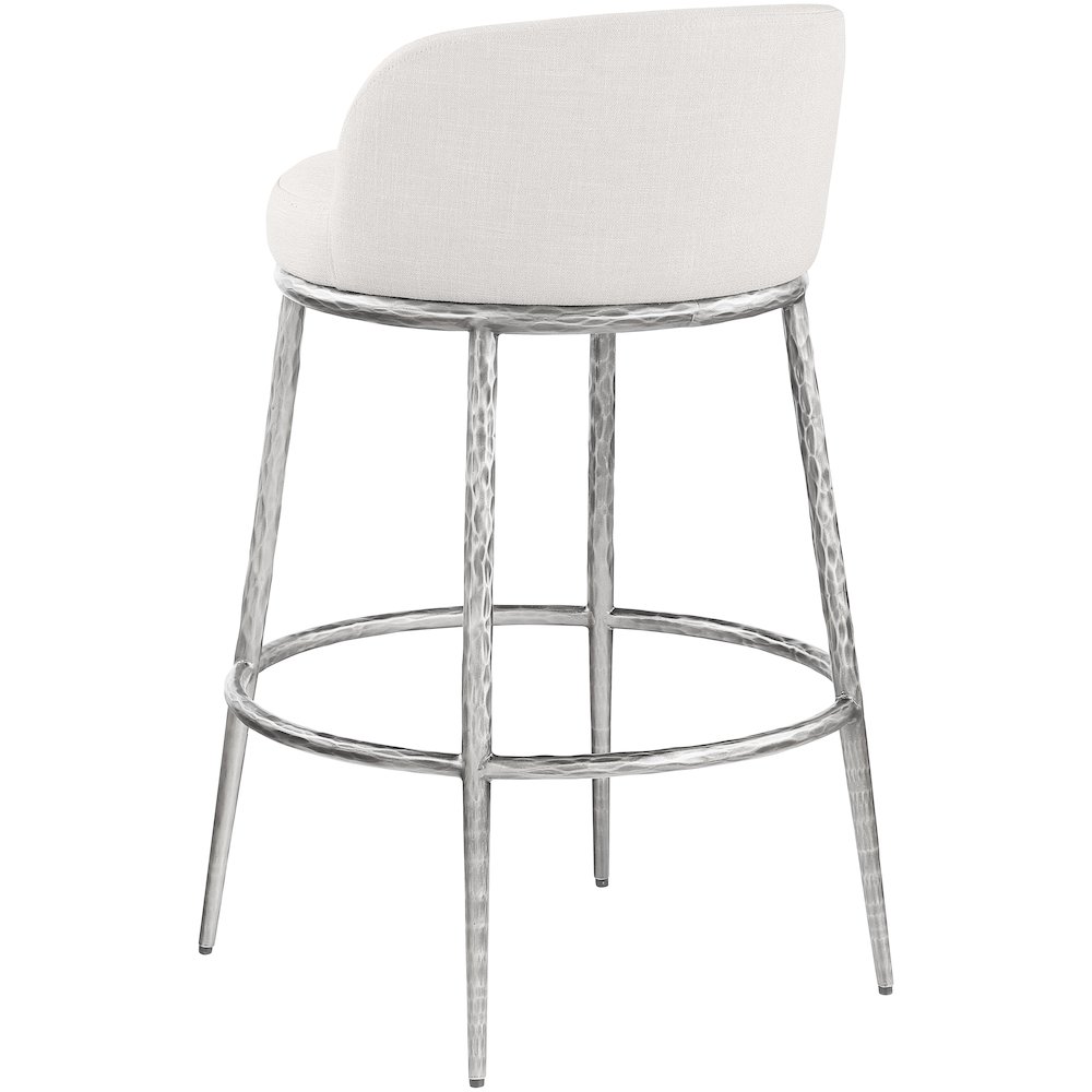 Ferro Cream Performance Fabric Upholstered Bar Stool. Picture 6