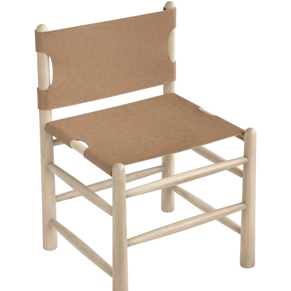 Santos Brown Vegan Leather Upholstered Dining Chair, Set of 2. Picture 8