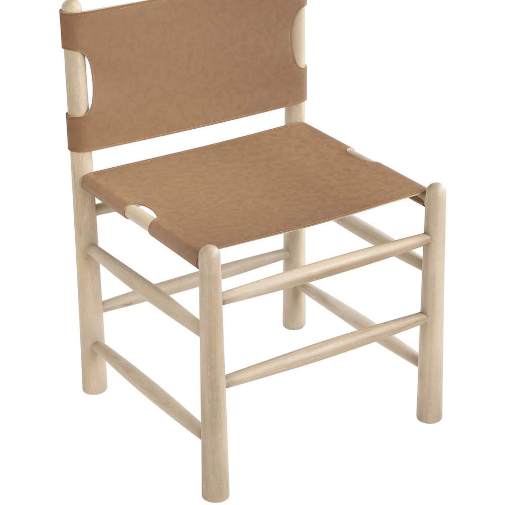 Santos Brown Vegan Leather Upholstered Dining Chair, Set of 2. Picture 9