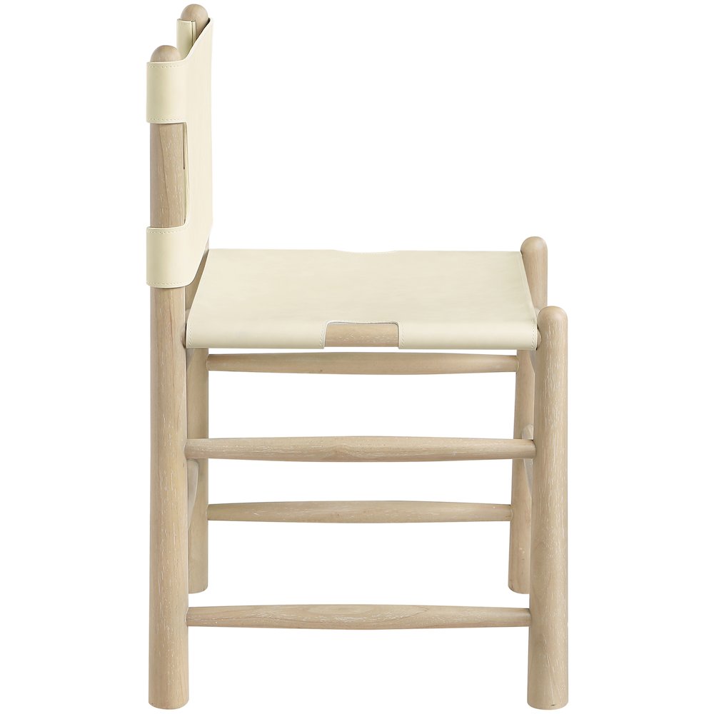 Santos Cream Vegan Leather Upholstered Dining Chair, Set of 2. Picture 6