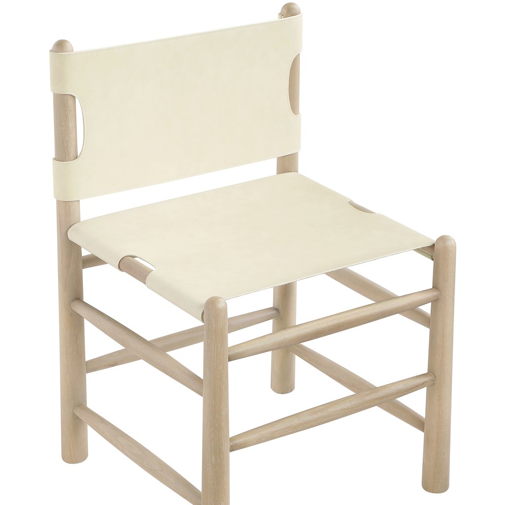 Santos Cream Vegan Leather Upholstered Dining Chair, Set of 2. Picture 8