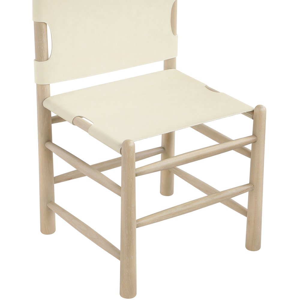 Santos Cream Vegan Leather Upholstered Dining Chair, Set of 2. Picture 9