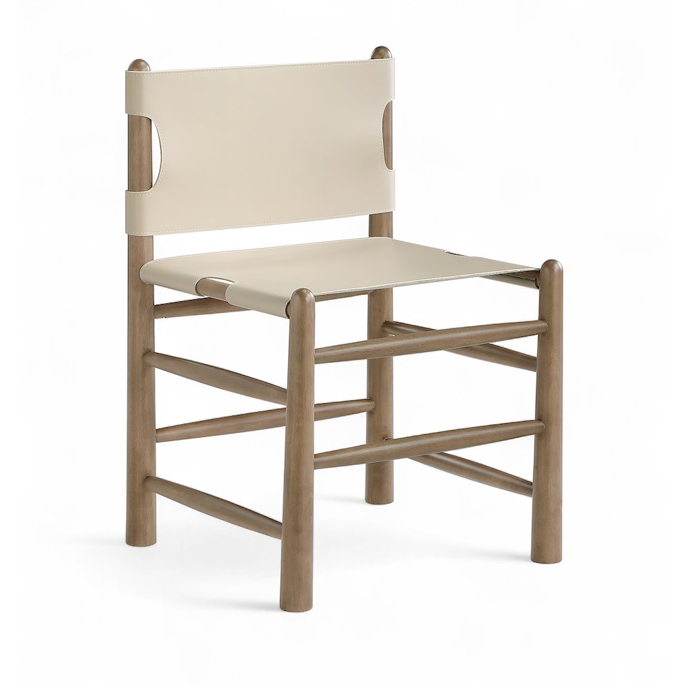 Santos Beige Vegan Leather Upholstered Dining Chair, Set of 2. Picture 3