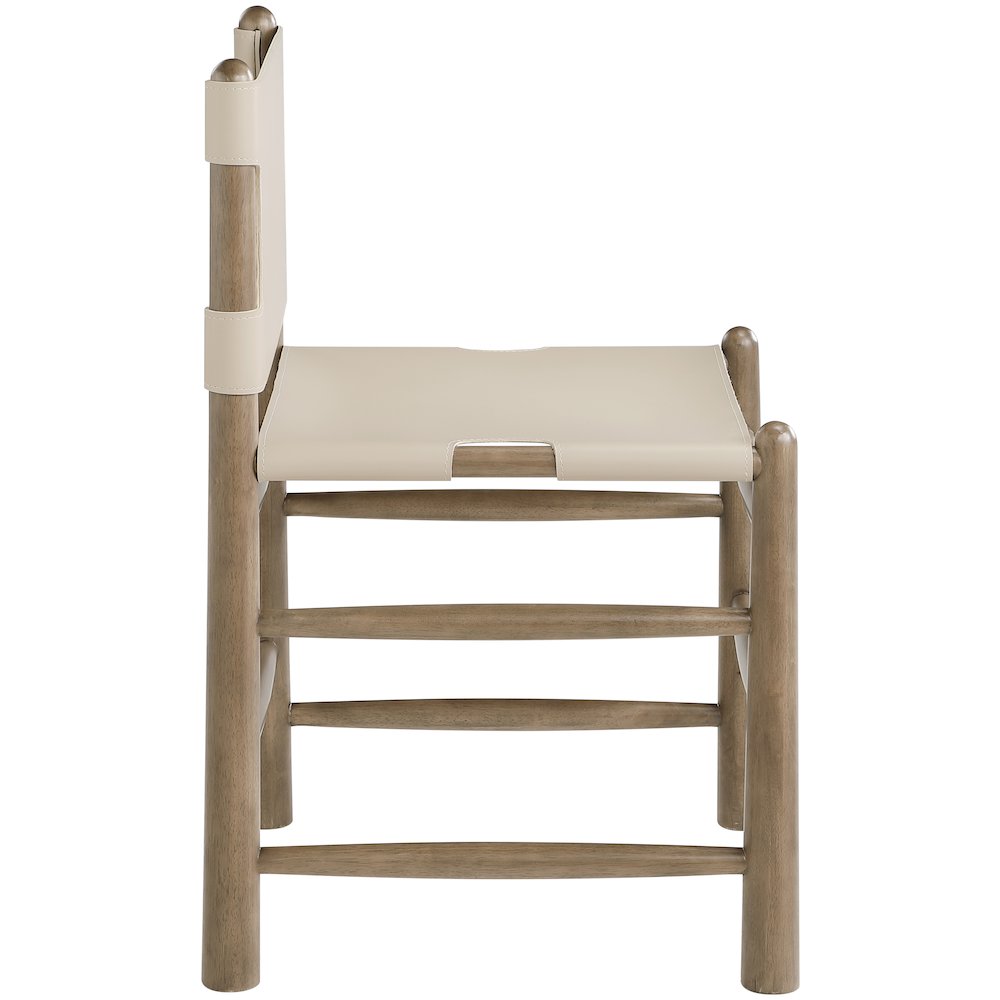 Santos Beige Vegan Leather Upholstered Dining Chair, Set of 2. Picture 6