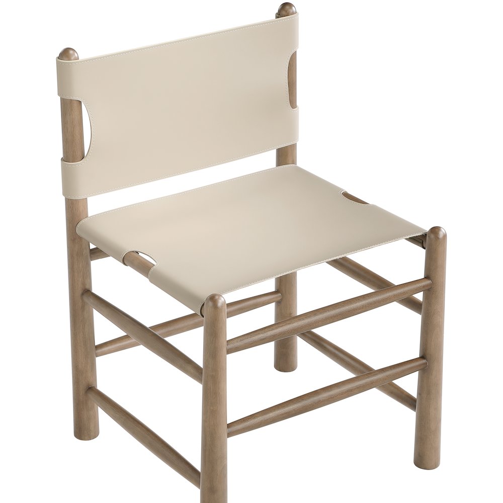 Santos Beige Vegan Leather Upholstered Dining Chair, Set of 2. Picture 8