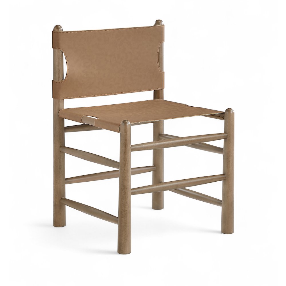 Santos Brown Vegan Leather Upholstered Dining Chair, Set of 2. Picture 3