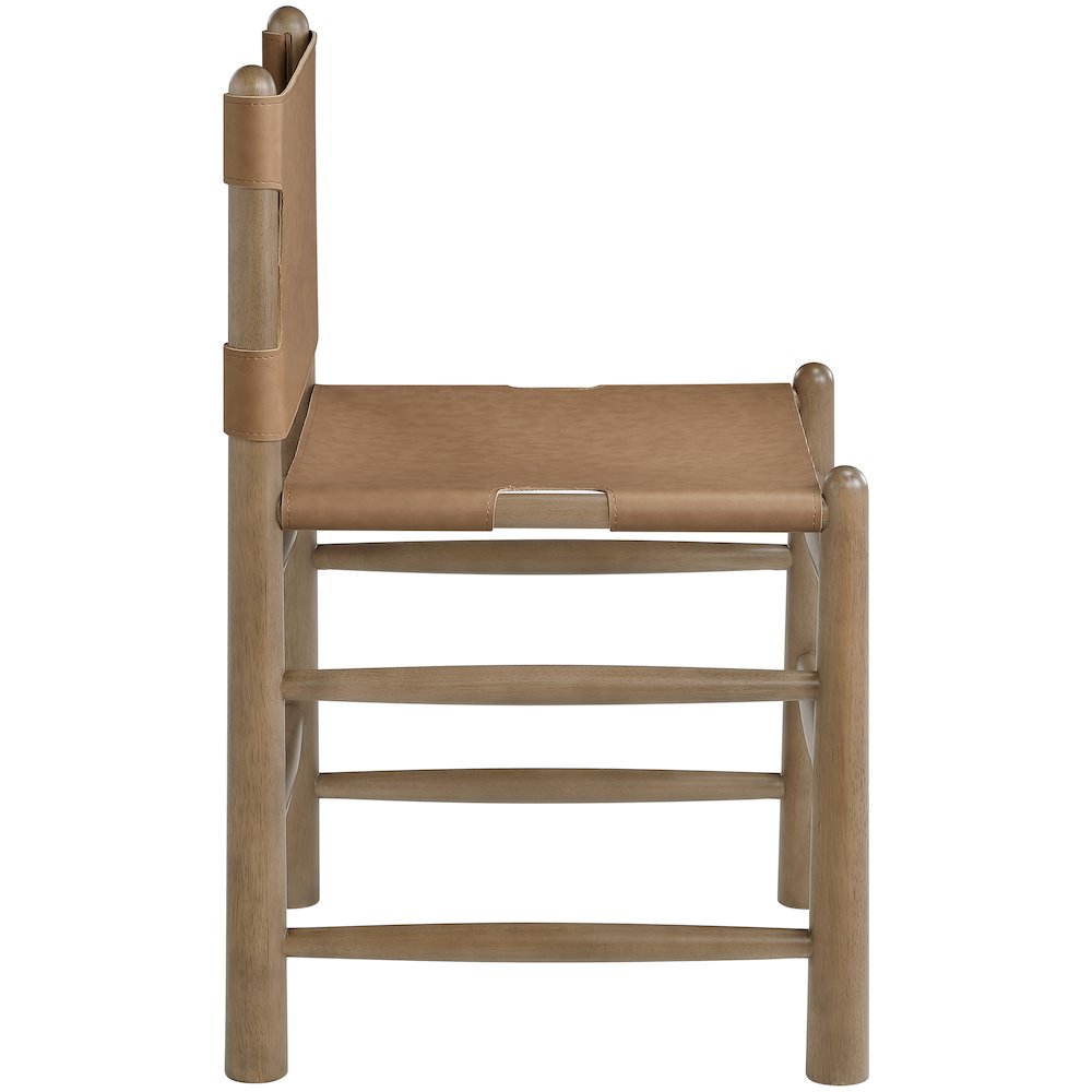 Santos Brown Vegan Leather Upholstered Dining Chair, Set of 2. Picture 6
