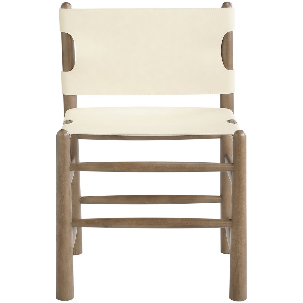 Santos Cream Vegan Leather Upholstered Dining Chair, Set of 2. Picture 5