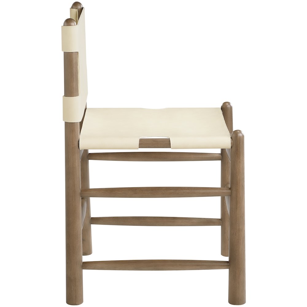 Santos Cream Vegan Leather Upholstered Dining Chair, Set of 2. Picture 6