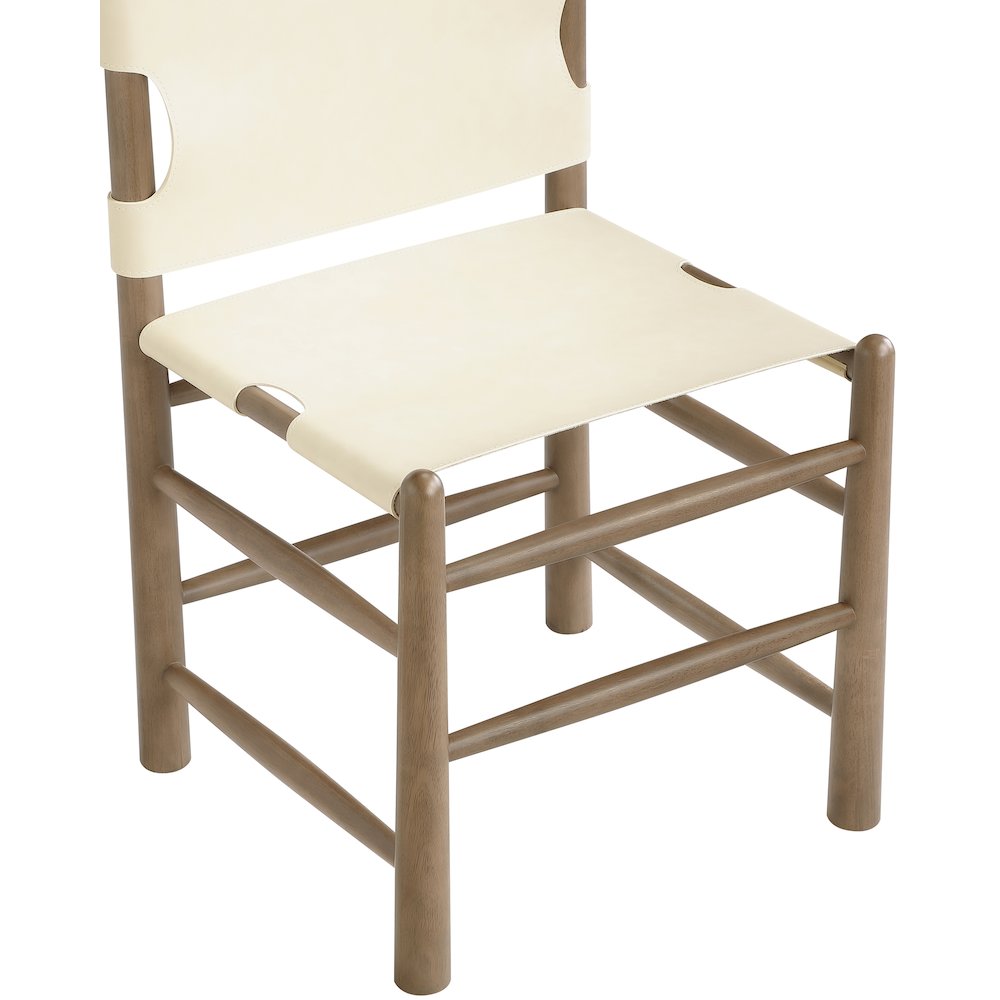 Santos Cream Vegan Leather Upholstered Dining Chair, Set of 2. Picture 8