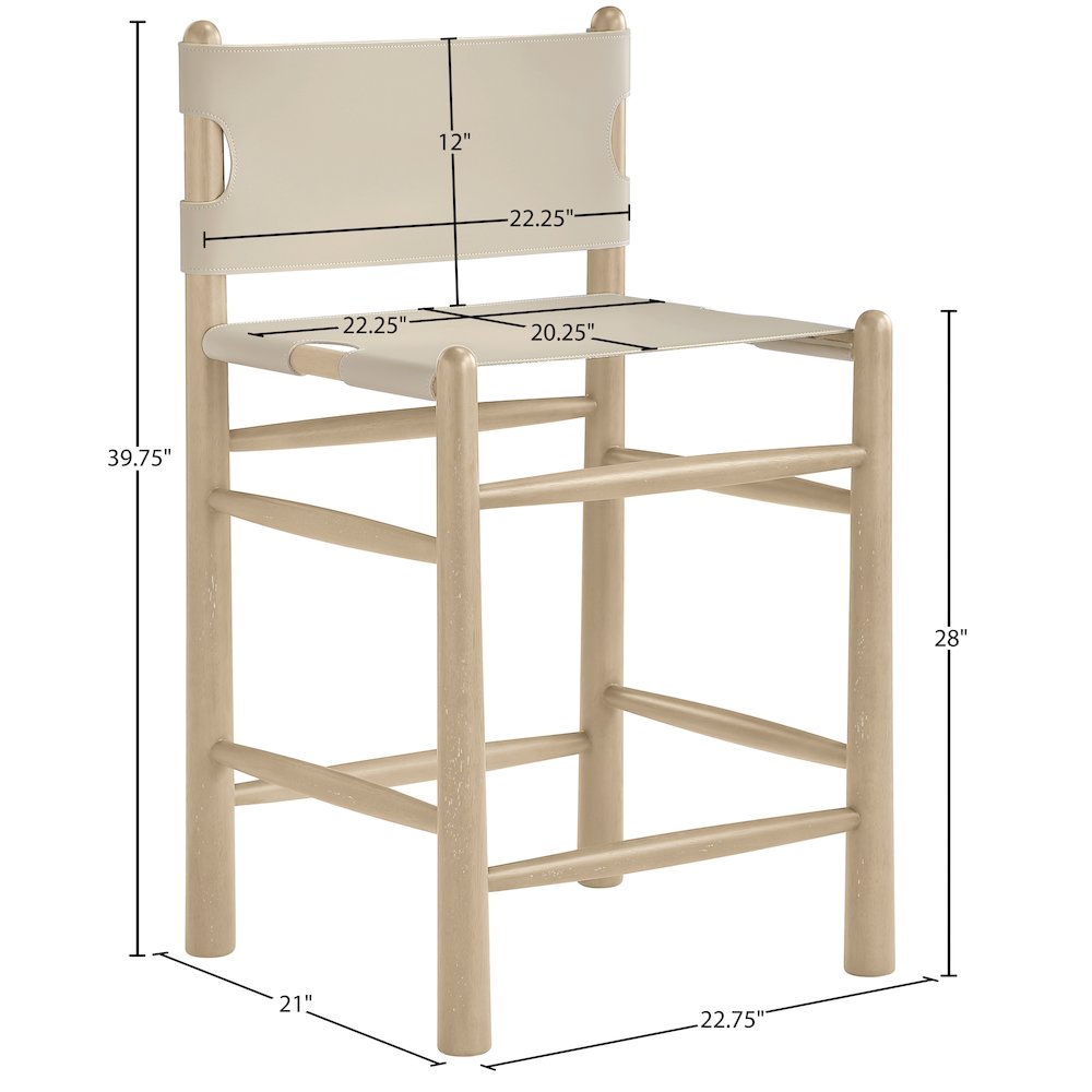 Santos Beige Vegan Leather Upholstered Counter Stool. Picture 9