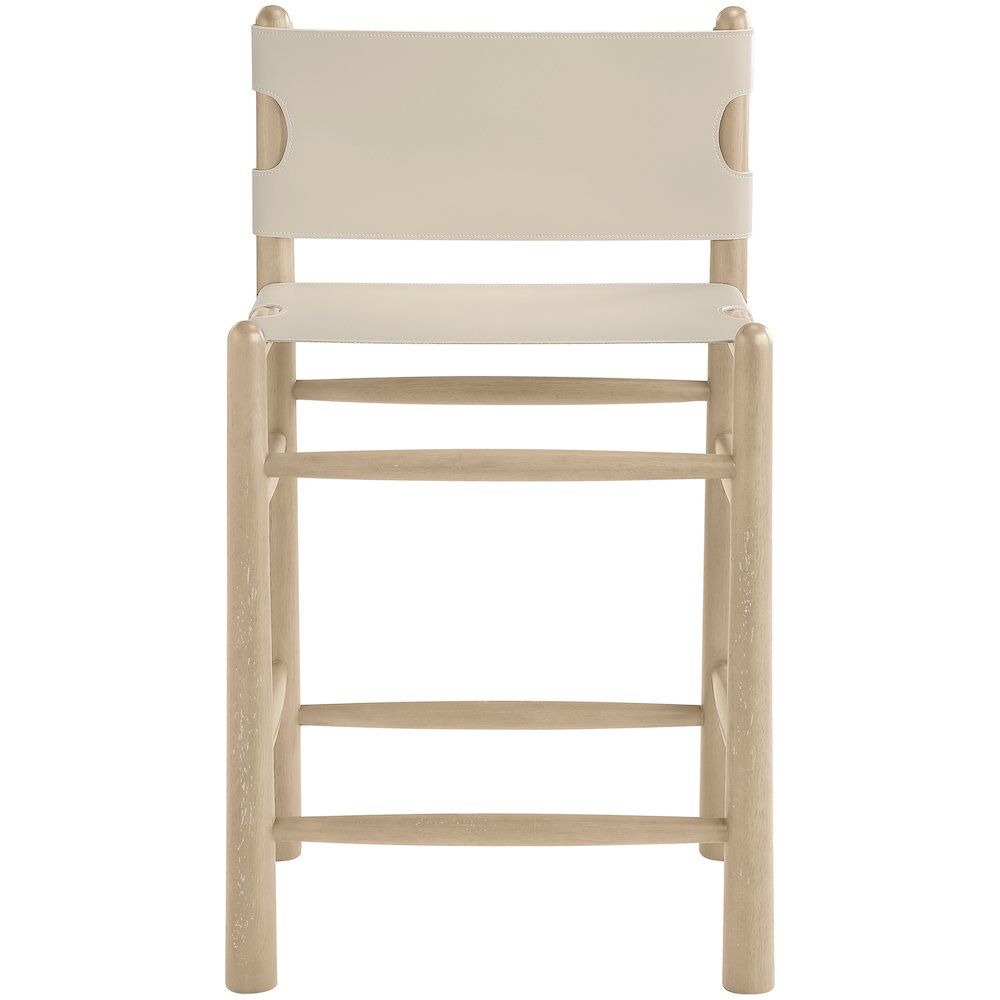 Santos Beige Vegan Leather Upholstered Counter Stool. Picture 3