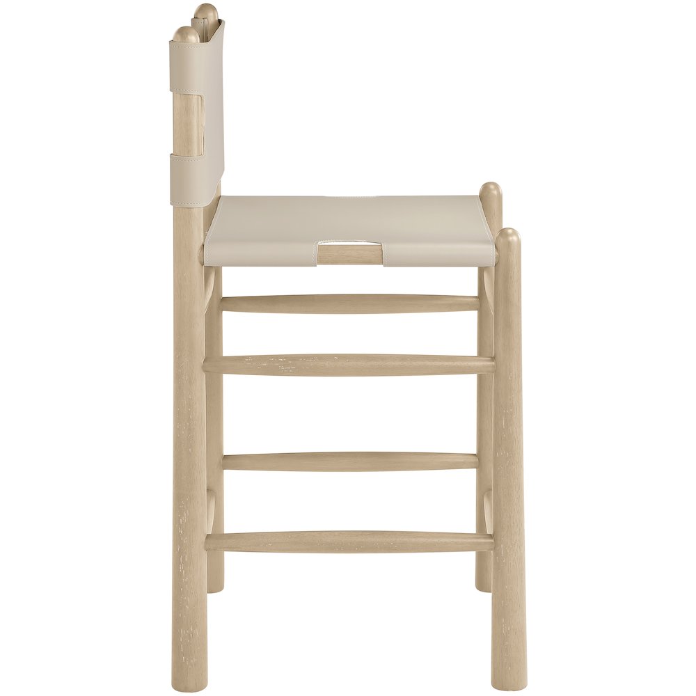 Santos Beige Vegan Leather Upholstered Counter Stool. Picture 4