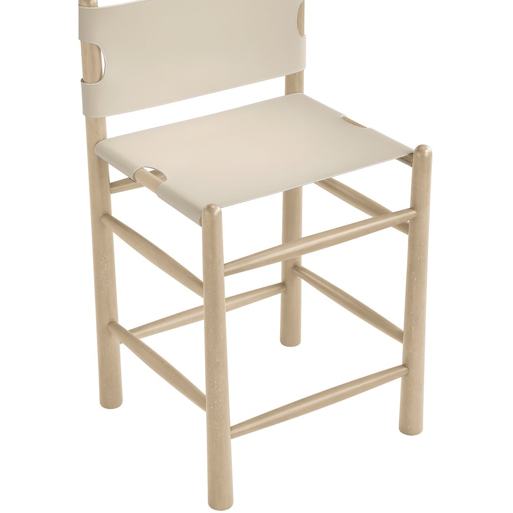 Santos Beige Vegan Leather Upholstered Counter Stool. Picture 6