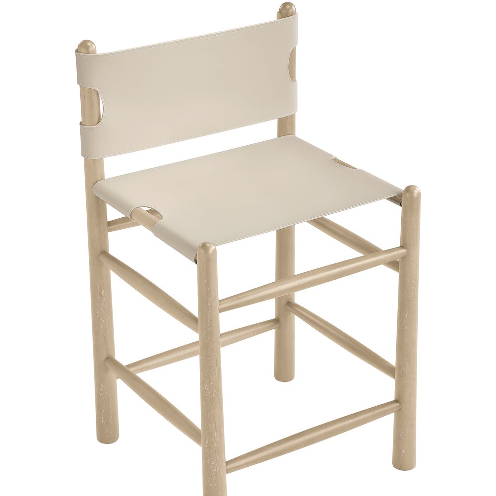 Santos Beige Vegan Leather Upholstered Counter Stool. Picture 7