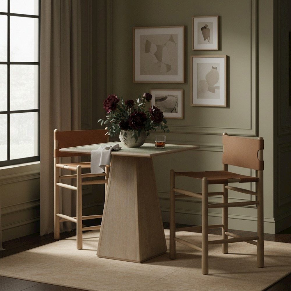Santos Brown Vegan Leather Upholstered Counter Stool. Picture 2