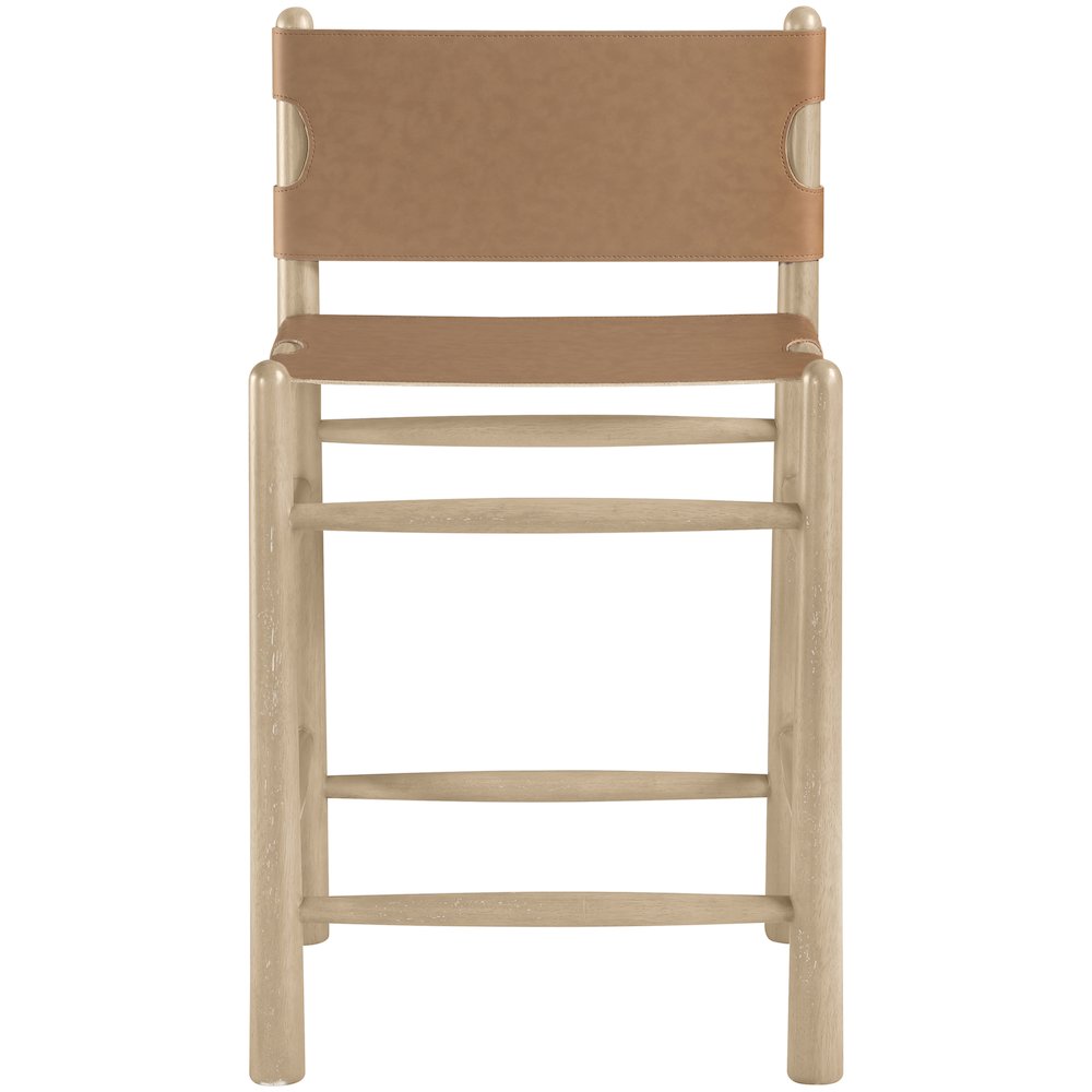 Santos Brown Vegan Leather Upholstered Counter Stool. Picture 3