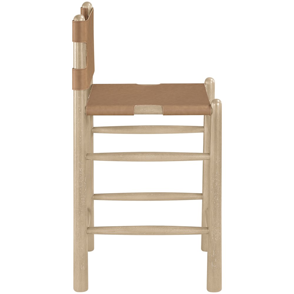 Santos Brown Vegan Leather Upholstered Counter Stool. Picture 4