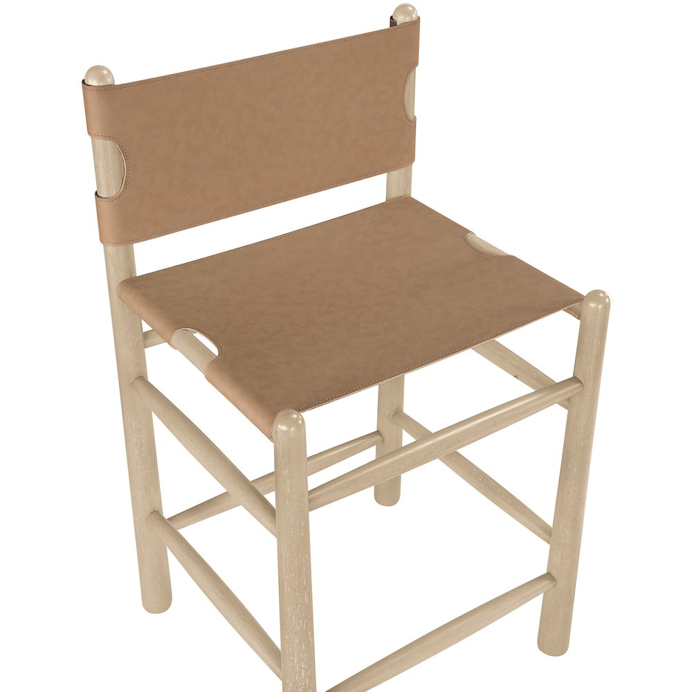 Santos Brown Vegan Leather Upholstered Counter Stool. Picture 6