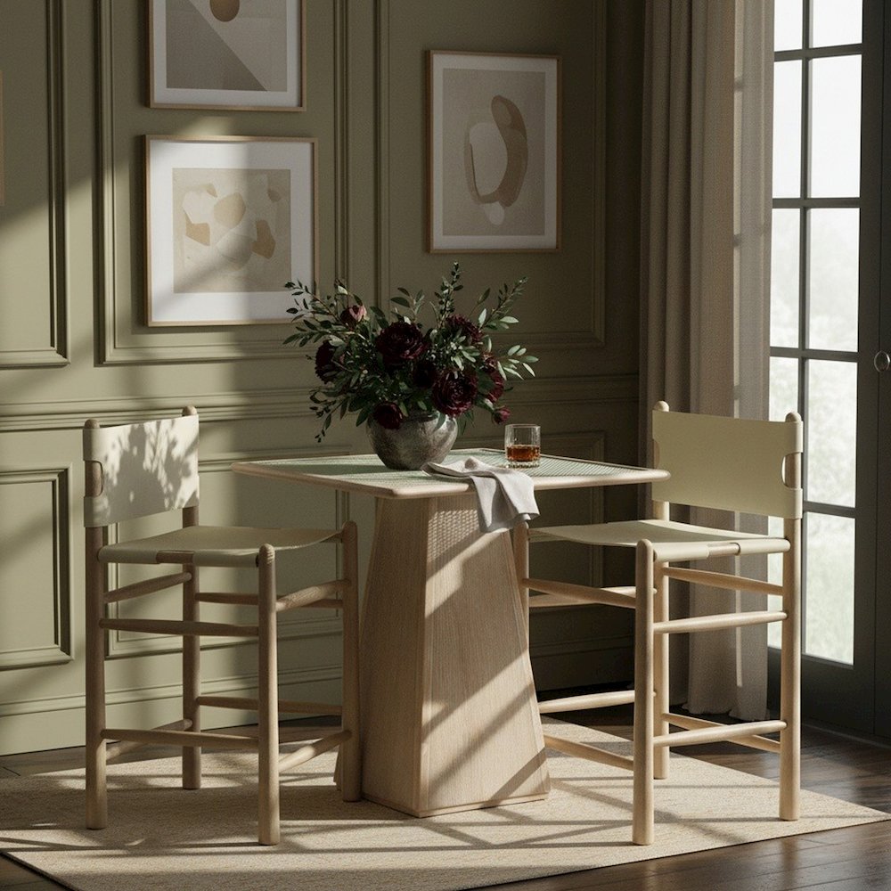 Santos Cream Vegan Leather Upholstered Counter Stool. Picture 2
