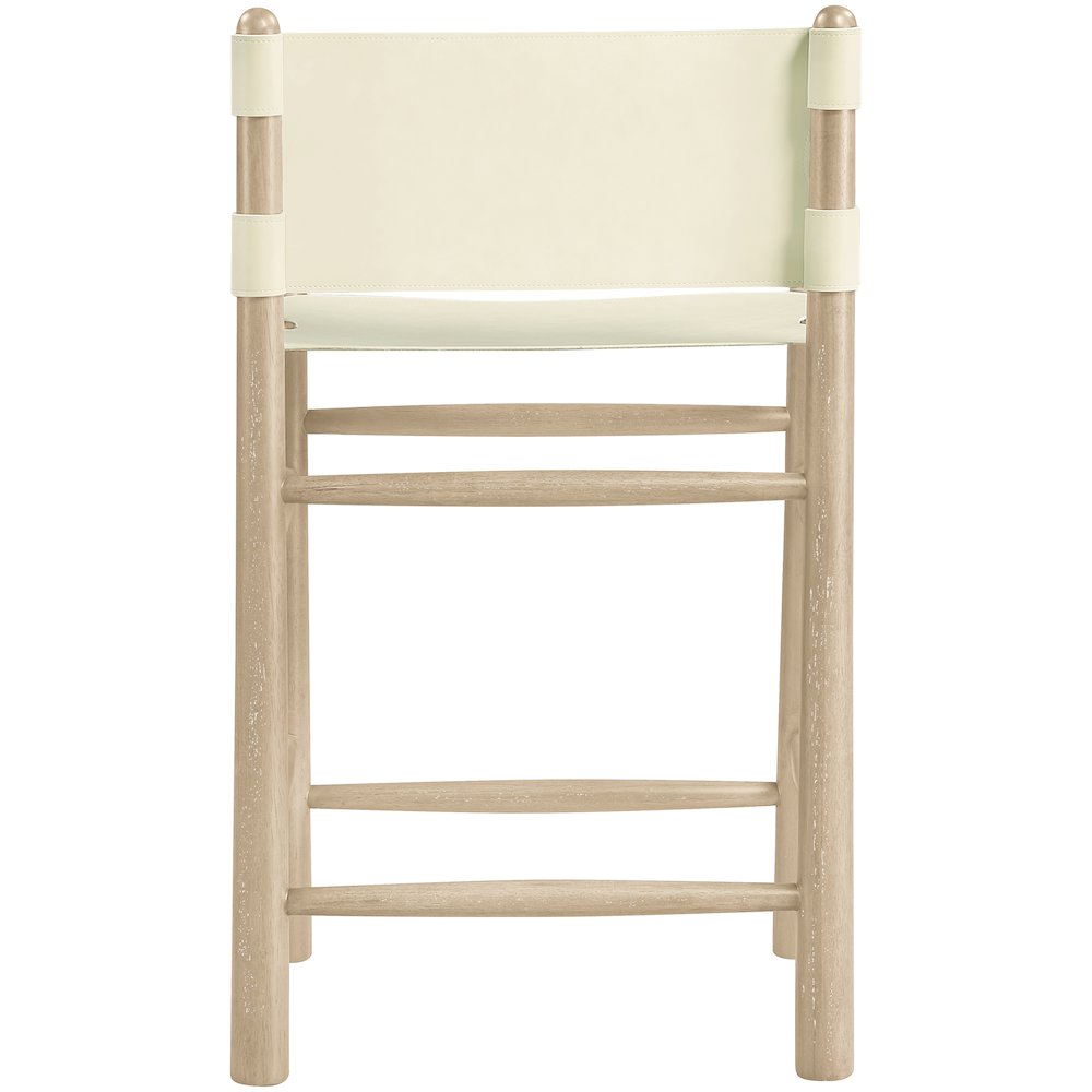 Santos Cream Vegan Leather Upholstered Counter Stool. Picture 5