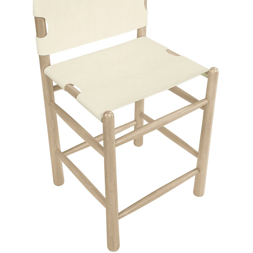Santos Cream Vegan Leather Upholstered Counter Stool. Picture 7