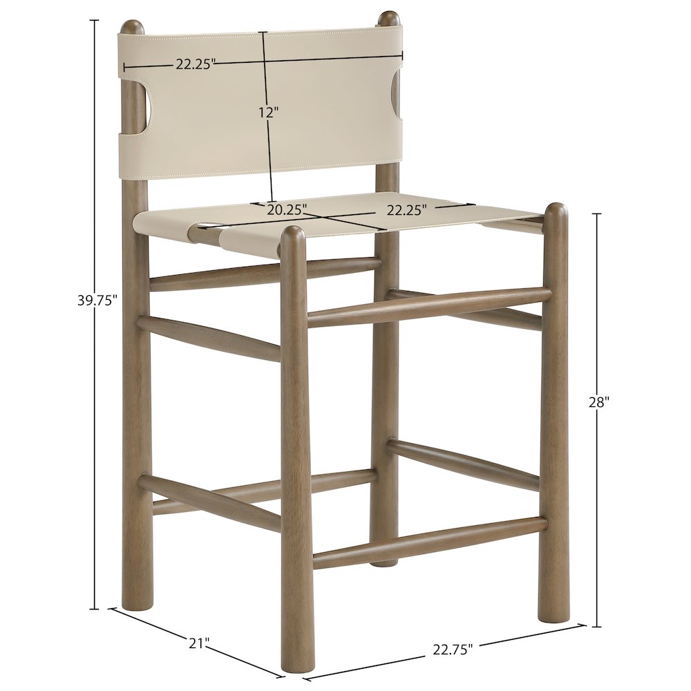 Santos Beige Vegan Leather Upholstered Counter Stool. Picture 9