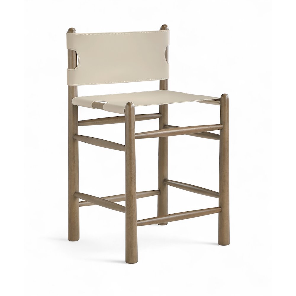 Santos Beige Vegan Leather Upholstered Counter Stool. Picture 1
