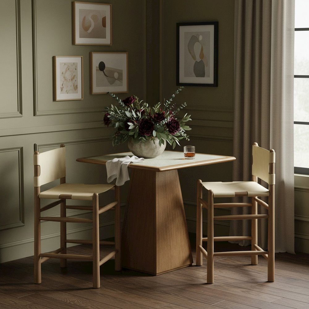 Santos Beige Vegan Leather Upholstered Counter Stool. Picture 2
