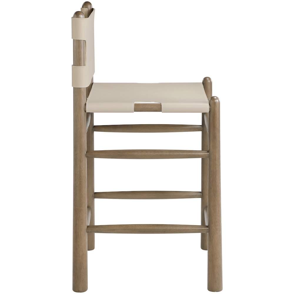 Santos Beige Vegan Leather Upholstered Counter Stool. Picture 4