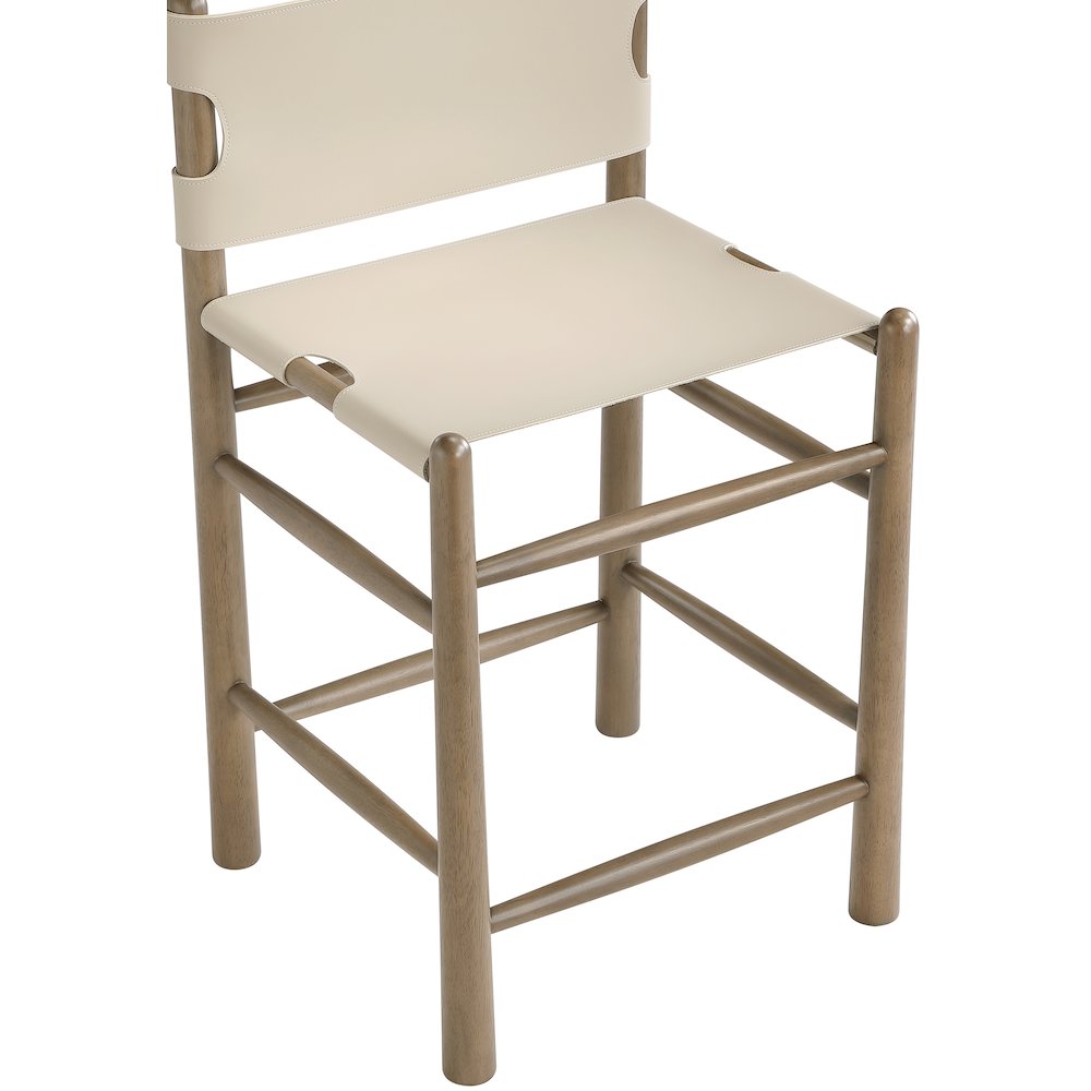 Santos Beige Vegan Leather Upholstered Counter Stool. Picture 6