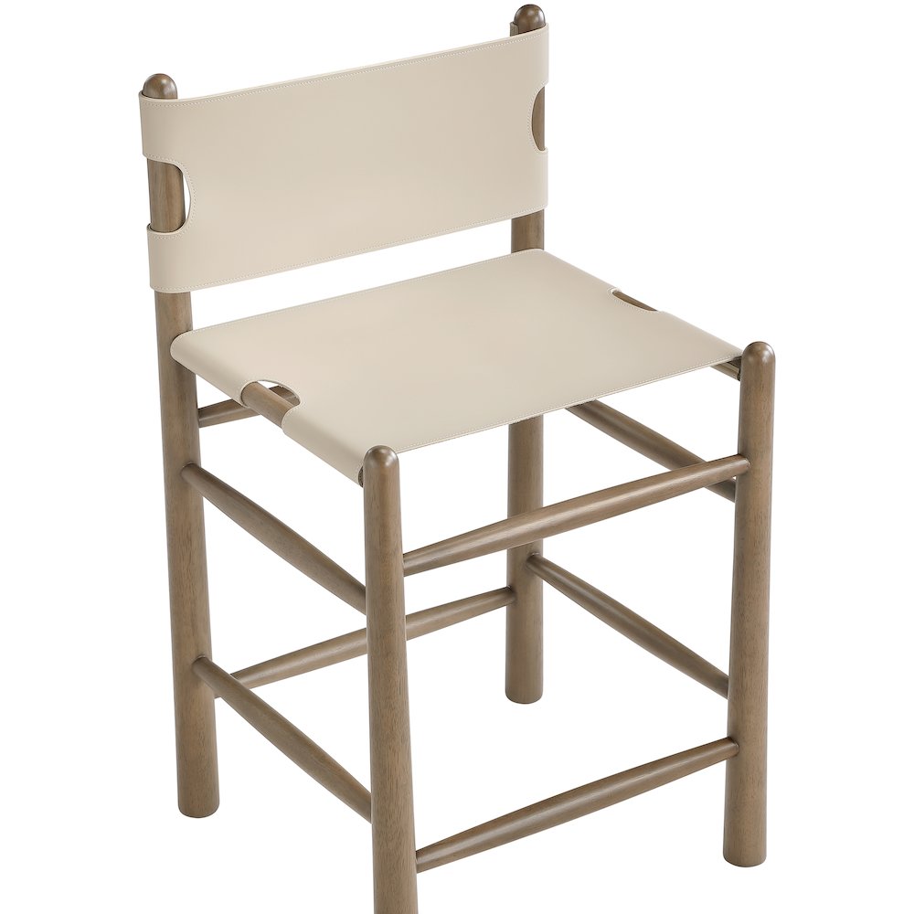Santos Beige Vegan Leather Upholstered Counter Stool. Picture 7