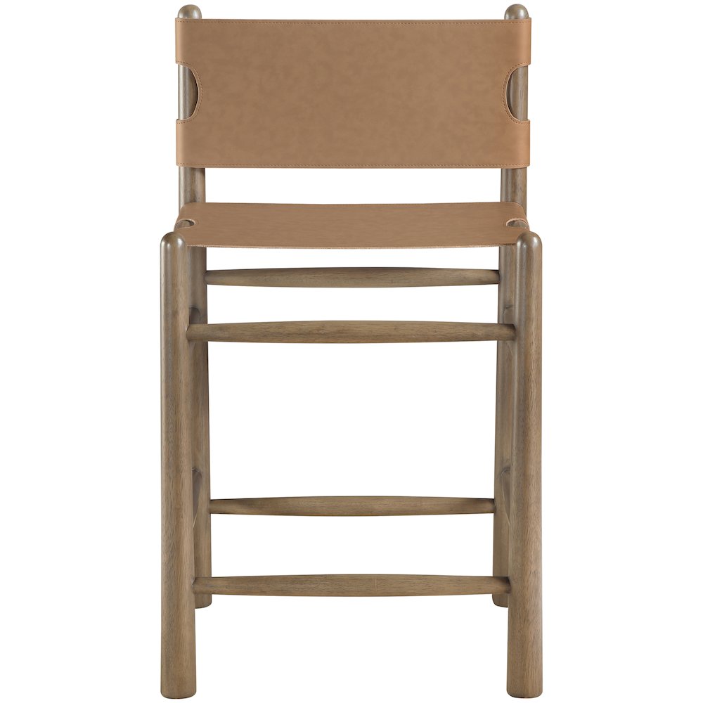 Santos Brown Vegan Leather Upholstered Counter Stool. Picture 3
