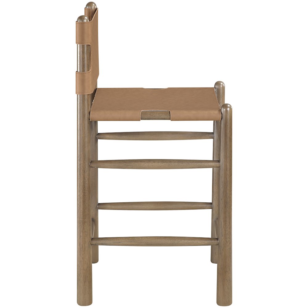 Santos Brown Vegan Leather Upholstered Counter Stool. Picture 4