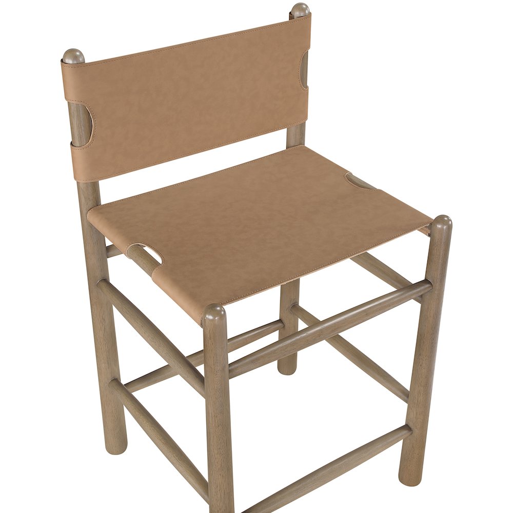 Santos Brown Vegan Leather Upholstered Counter Stool. Picture 6