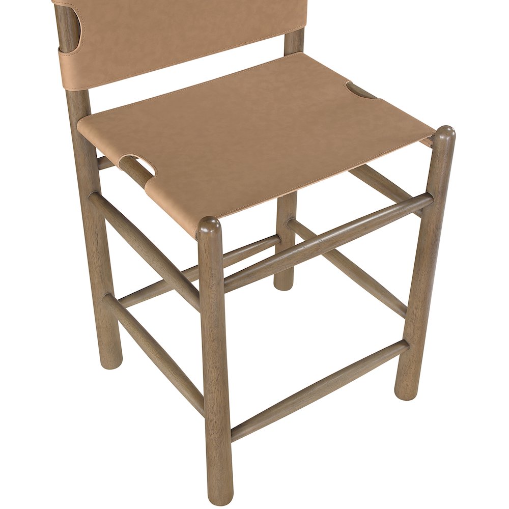 Santos Brown Vegan Leather Upholstered Counter Stool. Picture 7