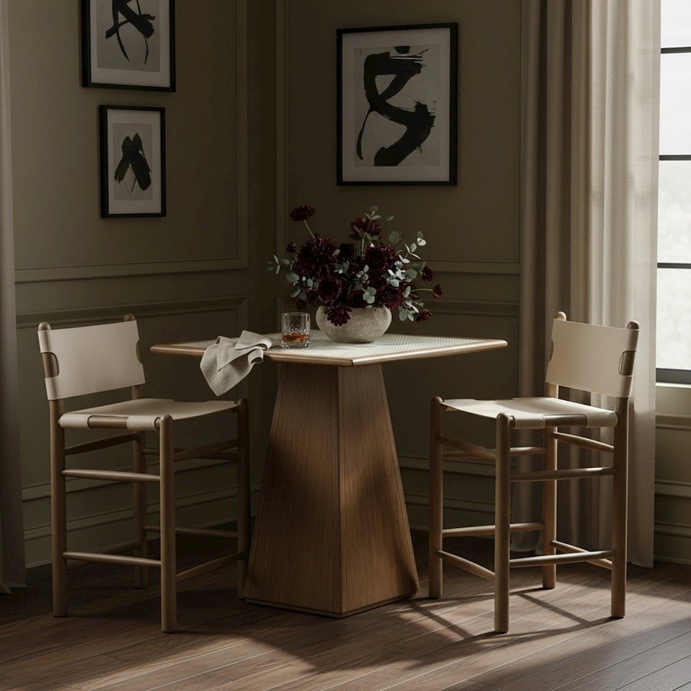 Santos Cream Vegan Leather Upholstered Counter Stool. Picture 2