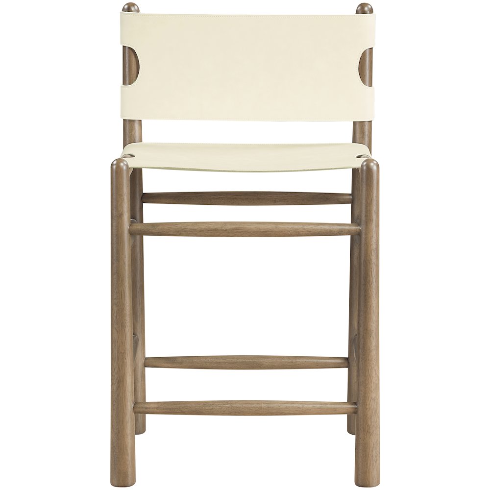 Santos Cream Vegan Leather Upholstered Counter Stool. Picture 3