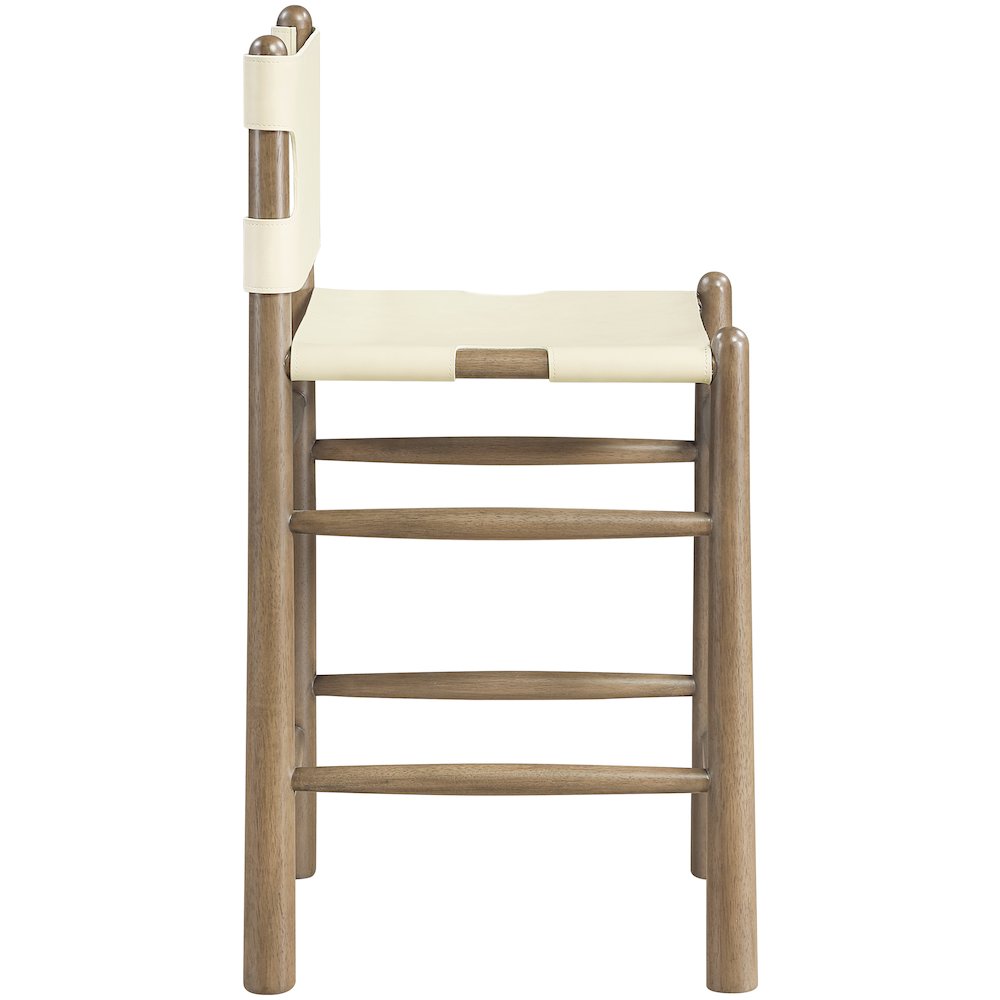 Santos Cream Vegan Leather Upholstered Counter Stool. Picture 4