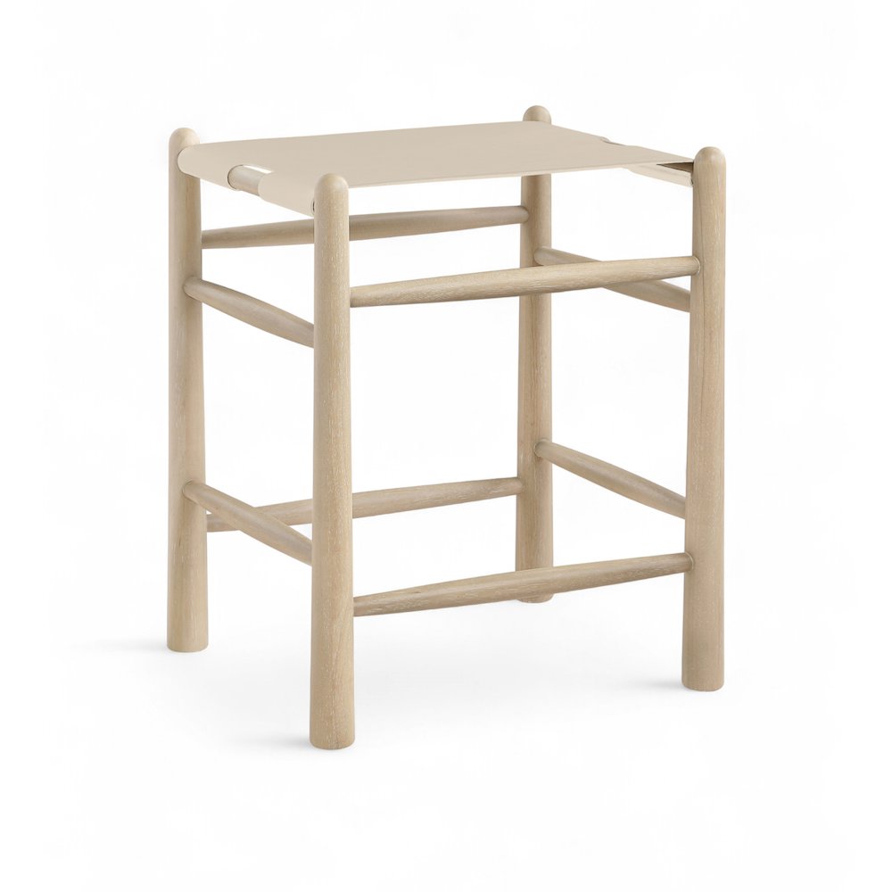 Santos Beige Vegan Leather Upholstered Counter Stool. Picture 1