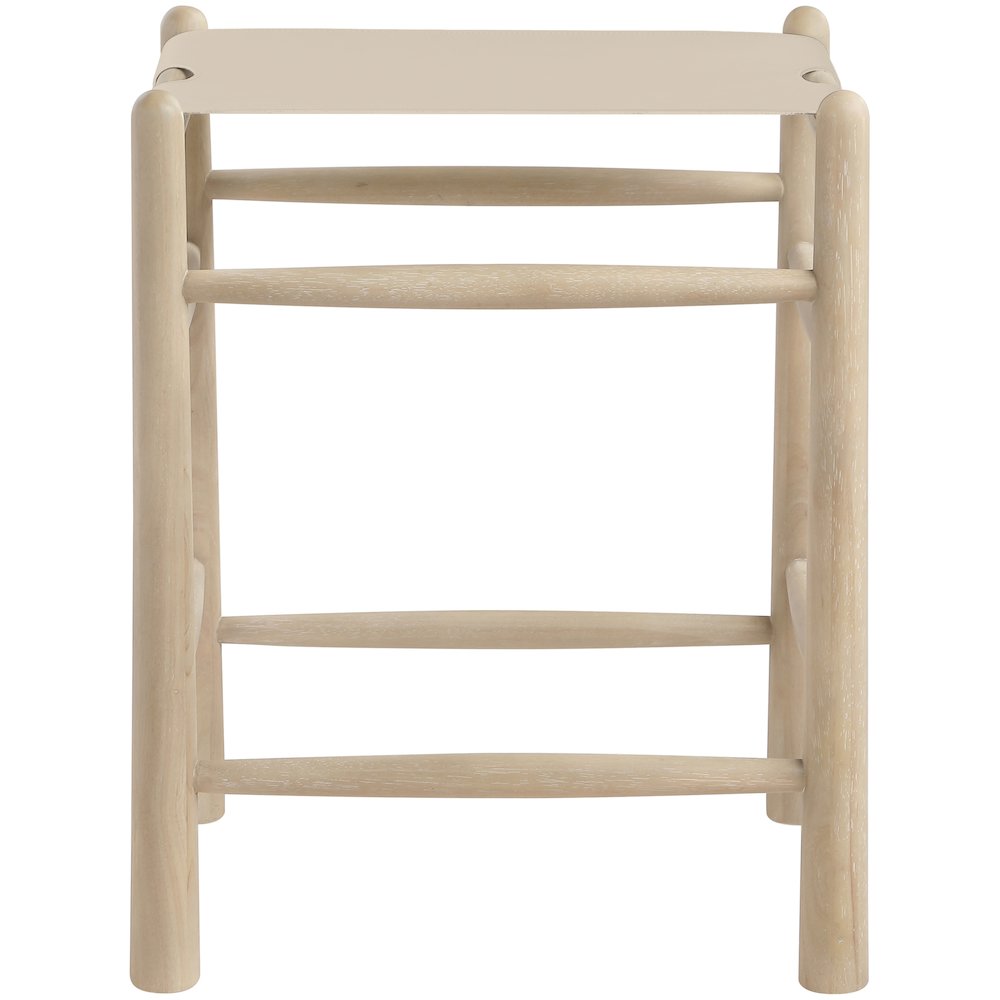 Santos Beige Vegan Leather Upholstered Counter Stool. Picture 3