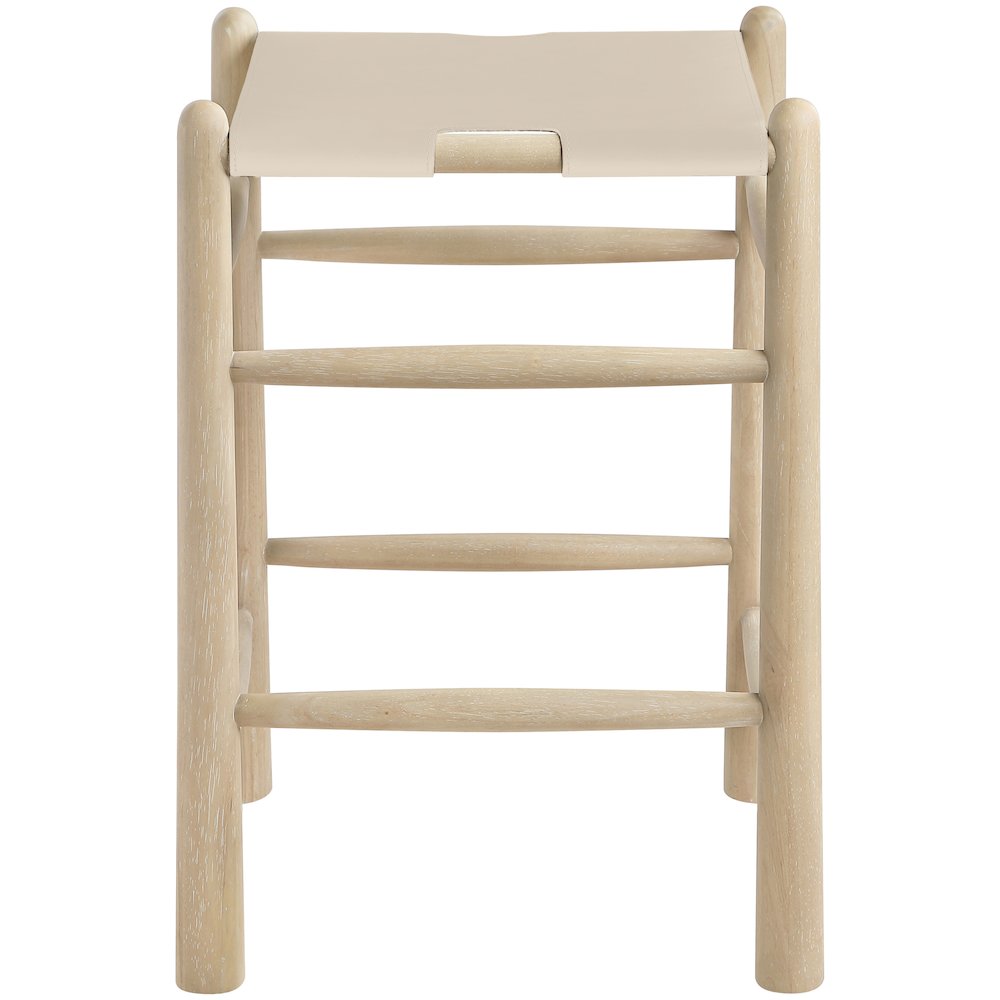 Santos Beige Vegan Leather Upholstered Counter Stool. Picture 4