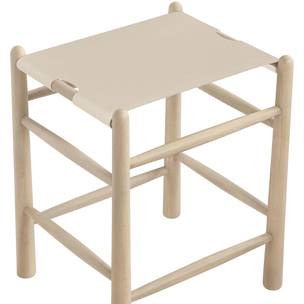 Santos Beige Vegan Leather Upholstered Counter Stool. Picture 6