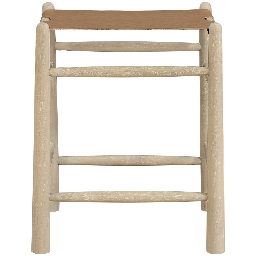 Santos Brown Vegan Leather Upholstered Counter Stool. Picture 3