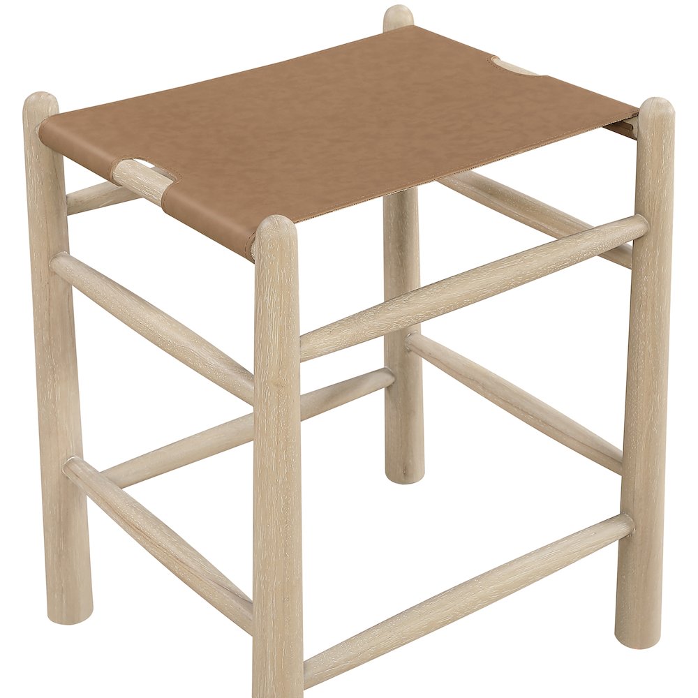 Santos Brown Vegan Leather Upholstered Counter Stool. Picture 6