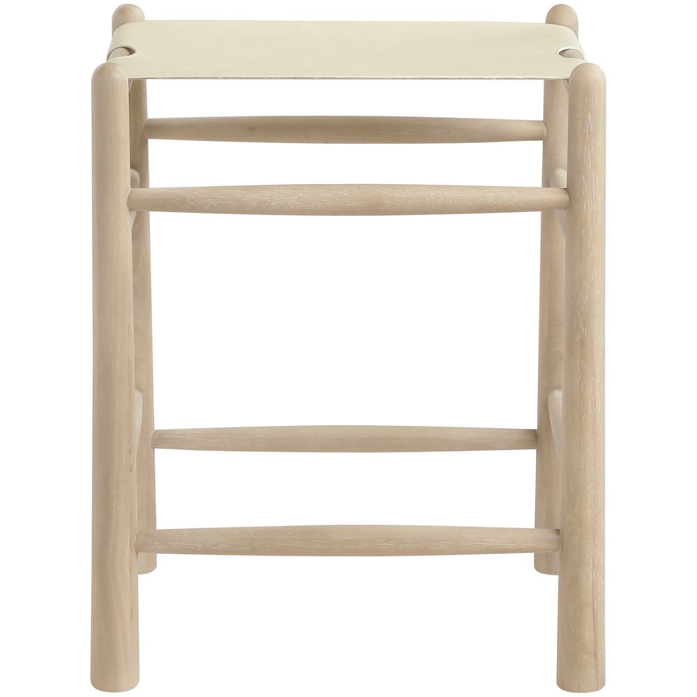 Santos Cream Vegan Leather Upholstered Counter Stool. Picture 3